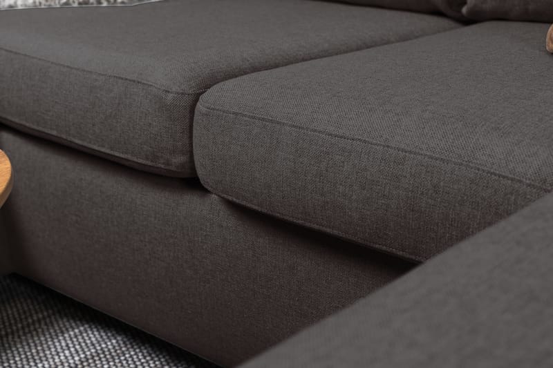 Crazy 4-sits Vänstervänd U-formad Small Soffa med Divan och Schäslong i Tyg - Mörkgrå - Möbler - Soffa - Divansoffa & schäslongsoffa - 3 sits soffa med divan