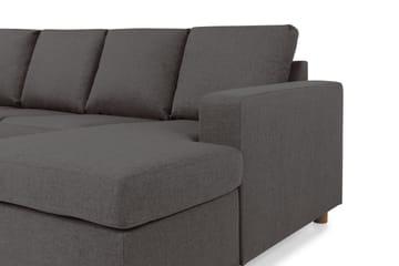 Crazy 4-sits Vänstervänd U-formad Small Soffa med Divan och Schäslong i Tyg - Mörkgrå - Möbler - Soffa - Divansoffa & schäslongsoffa - 3 sits soffa med divan