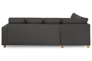 Crazy 4-sits Vänstervänd U-formad Small Soffa med Divan och Schäslong i Tyg - Mörkgrå - Möbler - Soffa - Divansoffa & schäslongsoffa - 3 sits soffa med divan