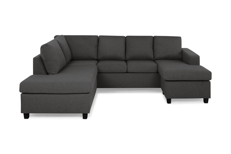 Crazy 4-sits Vänstervänd U-formad Small Soffa med Divan och Schäslong i Tyg - Mörkgrå - Möbler - Soffa - Divansoffa & schäslongsoffa - 3 sits soffa med divan