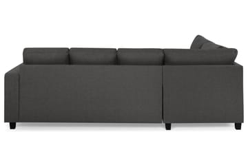 Crazy 4-sits Vänstervänd U-formad Small Soffa med Divan och Schäslong i Tyg - Mörkgrå - Möbler - Soffa - Divansoffa & schäslongsoffa - 3 sits soffa med divan