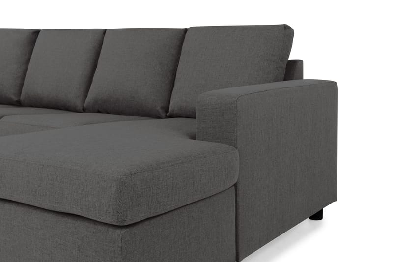 Crazy 4-sits Vänstervänd U-formad Small Soffa med Divan och Schäslong i Tyg - Mörkgrå - Möbler - Soffa - Divansoffa & schäslongsoffa - 3 sits soffa med divan