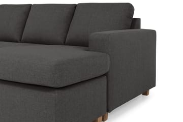 Crazy 4-sits Vänstervänd U-formad Small Soffa med Divan och Schäslong i Tyg - Mörkgrå - Möbler - Soffa - Divansoffa & schäslongsoffa - 3 sits soffa med divan