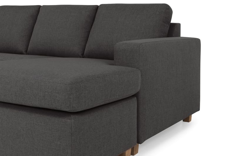 Crazy 4-sits Vänstervänd U-formad Small Soffa med Divan och Schäslong i Tyg - Mörkgrå - Möbler - Soffa - Divansoffa & schäslongsoffa - 3 sits soffa med divan
