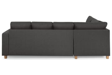Crazy 4-sits Vänstervänd U-formad Small Soffa med Divan och Schäslong i Tyg - Mörkgrå - Möbler - Soffa - Divansoffa & schäslongsoffa - 3 sits soffa med divan
