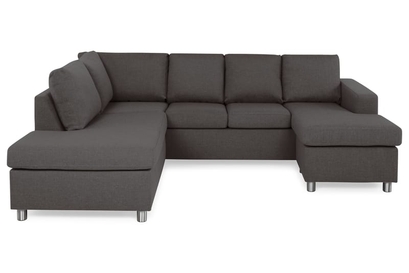 Crazy 4-sits Vänstervänd U-formad Small Soffa med Divan och Schäslong i Tyg - Mörkgrå - Möbler - Soffa - Divansoffa & schäslongsoffa - 3 sits soffa med divan