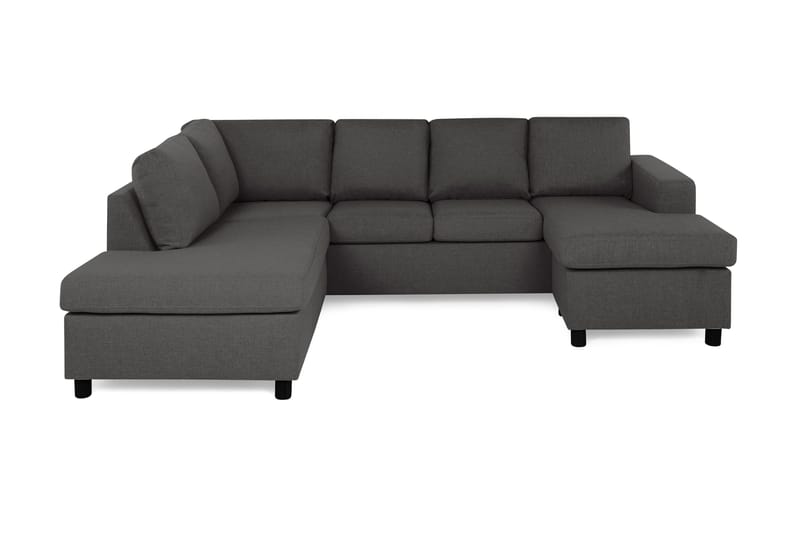 Crazy 4-sits Vänstervänd U-formad Small Soffa med Divan och Schäslong i Tyg - Mörkgrå - Möbler - Soffa - Divansoffa & schäslongsoffa - 3 sits soffa med divan