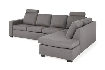 Crazy Limited Edition 4-sits Högervänd L-formad Schäslongsoffa i Tyg - Grå - Möbler - Soffa - Divansoffa & schäslongsoffa - 4 sits soffa med divan