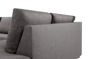 Crazy Limited Edition 4-sits Högervänd L-formad Schäslongsoffa i Tyg - Grå - Möbler - Soffa - Divansoffa & schäslongsoffa - 4 sits soffa med divan