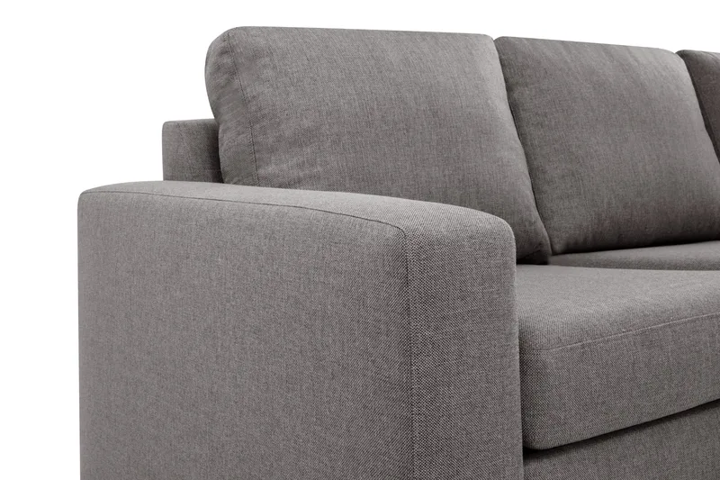 Crazy Limited Edition 4-sits Högervänd L-formad Schäslongsoffa i Tyg - Grå - Möbler - Soffa - Divansoffa & schäslongsoffa - 4 sits soffa med divan