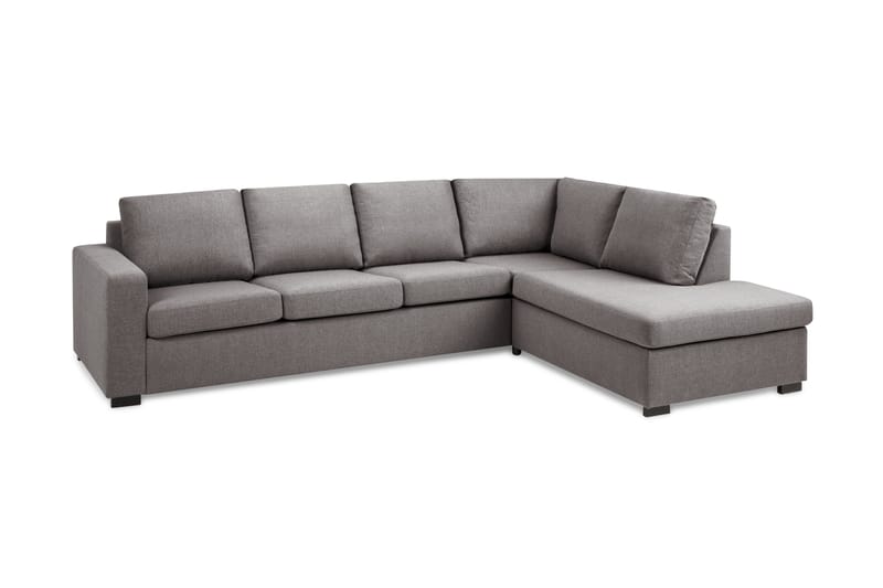 Crazy Limited Edition 4-sits Högervänd L-formad Schäslongsoffa i Tyg - Grå - Möbler - Soffa - Divansoffa & schäslongsoffa - 4 sits soffa med divan
