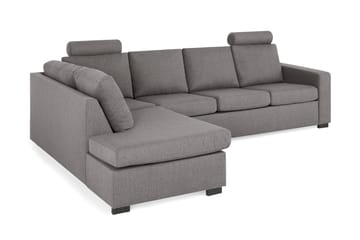 Crazy Limited Edition 4-sits Vänstervänd L-formad Djup Schäslongsoffa i Tyg - Grå - Möbler - Soffa - Divansoffa & schäslongsoffa - 4 sits soffa med divan