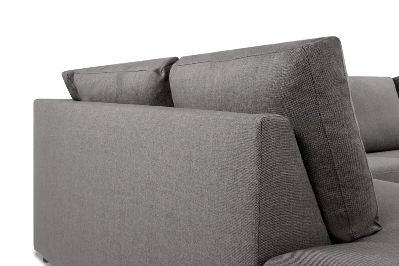 Crazy Limited Edition 4-sits Vänstervänd L-formad Djup Schäslongsoffa i Tyg - Grå - Möbler - Soffa - Divansoffa & schäslongsoffa - 4 sits soffa med divan