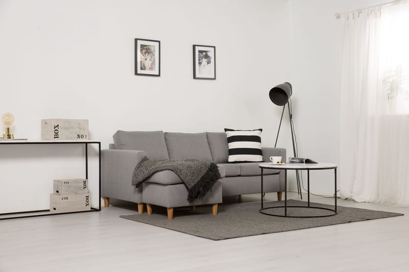 Divansoffa Yen 3-sits Vändbar - Ljusgrå - 3 sits soffa med divan - Divansoffa & schäslongsoffa