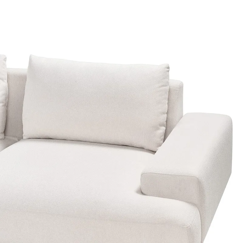 Hörnsoffa Mariferd - Beige, svart, mörkt trä/Högervänd - Möbler - Soffa - Divansoffa & schäslongsoffa - 3 sits soffa med divan