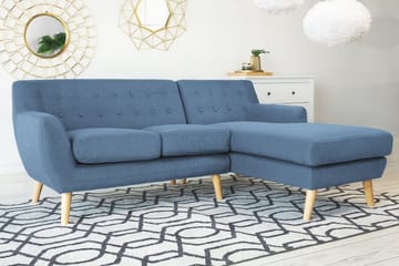 Hörnsoffa Motala 140 cm - Blå - Möbler - Soffa - Divansoffa & schäslongsoffa - 3 sits soffa med divan