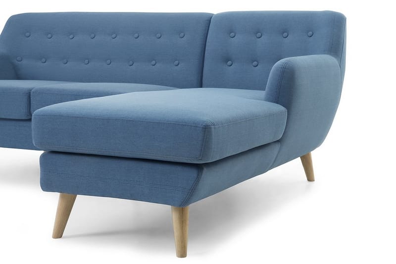 Hörnsoffa Motala 140 cm - Blå - 3 sits soffa med divan - Divansoffa & schäslongsoffa