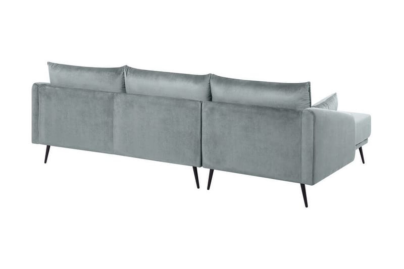 Hörnsoffa Zaney Höger med LED-Belysning Sammet - Grå - Möbler - Soffa - Divansoffa & schäslongsoffa - 3 sits soffa med divan