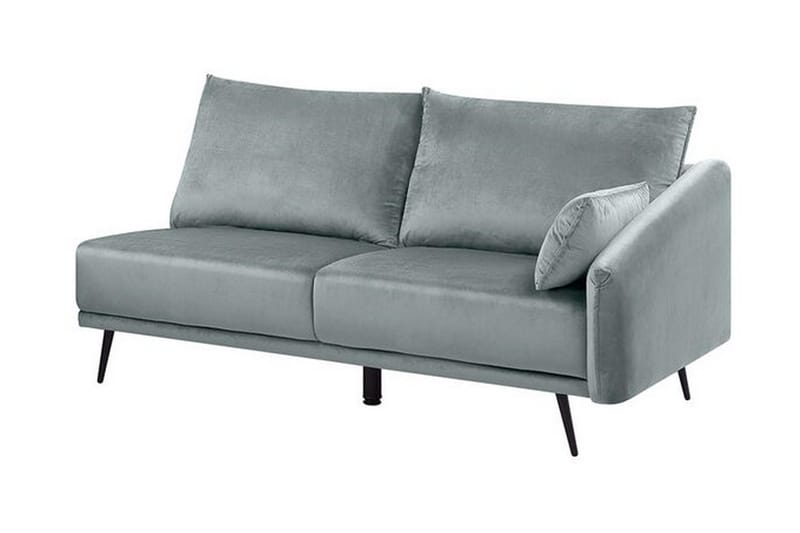 Hörnsoffa Zaney Höger med LED-Belysning Sammet - Grå - Möbler - Soffa - Divansoffa & schäslongsoffa - 3 sits soffa med divan