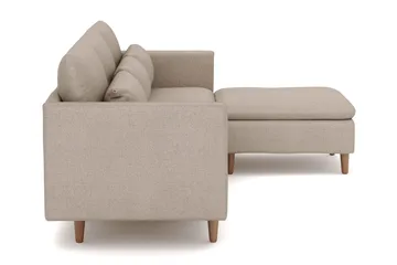 Lovis 3-sits Soffa med vändbar Divan i tyg - Beige - Möbler - Soffa - Divansoffa & schäslongsoffa - 3 sits soffa med divan