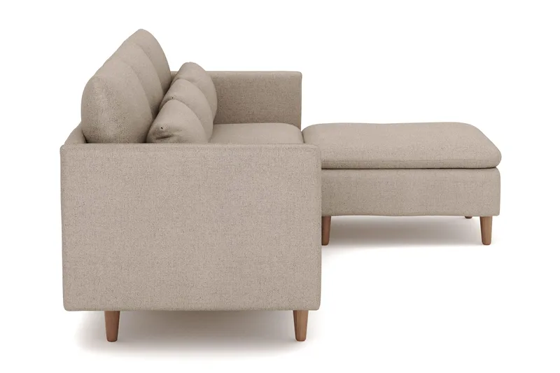 Lovis 3-sits Soffa med vändbar Divan i tyg - Beige - Möbler - Soffa - Divansoffa & schäslongsoffa - 3 sits soffa med divan