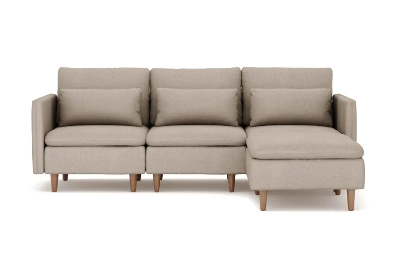 Lovis 3-sits Soffa med vändbar Divan i tyg, Beige