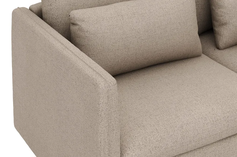 Lovis 3-sits Soffa med vändbar Divan i tyg - Beige - Möbler - Soffa - Divansoffa & schäslongsoffa - 3 sits soffa med divan