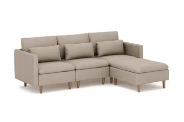 Lovis 3-sits Soffa med vändbar Divan i tyg - Beige - Möbler - Soffa - Divansoffa & schäslongsoffa - 3 sits soffa med divan