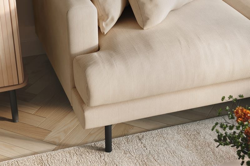 Menard 4-sits Högervänd L-formad Divansoffa i Manchester - Beige - Möbler - Soffa - Divansoffa & schäslongsoffa - 4 sits soffa med divan