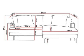 Menard 4-sits Högervänd L-formad Divansoffa i Manchester - Grå - Möbler - Soffa - Divansoffa & schäslongsoffa - 4 sits soffa med divan