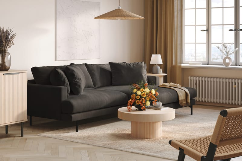 Menard 4-sits Högervänd L-formad Divansoffa i Manchester - Mörkgrå - Möbler - Soffa - Divansoffa & schäslongsoffa - 4 sits soffa med divan