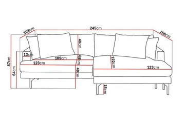Menard 4-sits Högervänd L-formad Divansoffa i Manchester - Mörkgrå - Möbler - Soffa - Divansoffa & schäslongsoffa - 4 sits soffa med divan