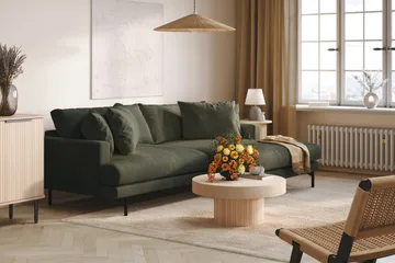 Menard 4-sits Högervänd L-formad Divansoffa i Manchester - Mörkgrön - Möbler - Soffa - Divansoffa & schäslongsoffa - 4 sits soffa med divan