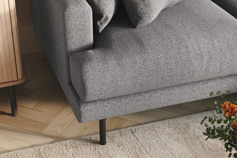 Menard 4-sits Högervänd L-formad Divansoffa i Tyg - Grå - Möbler - Soffa - Divansoffa & schäslongsoffa - 4 sits soffa med divan