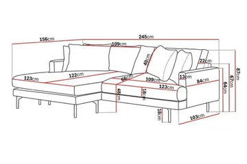 Menard 4-sits Vänstervänd L-formad Divansoffa i Manchester - Beige - Möbler - Soffa - Divansoffa & schäslongsoffa - 4 sits soffa med divan
