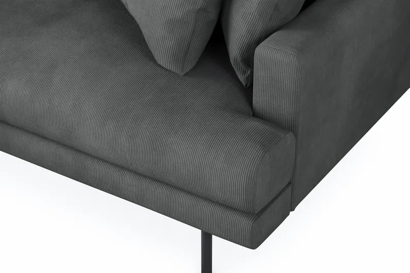 Menard 4-sits Vänstervänd L-formad Divansoffa i Manchester - Grå - Möbler - Soffa - Divansoffa & schäslongsoffa - 4 sits soffa med divan