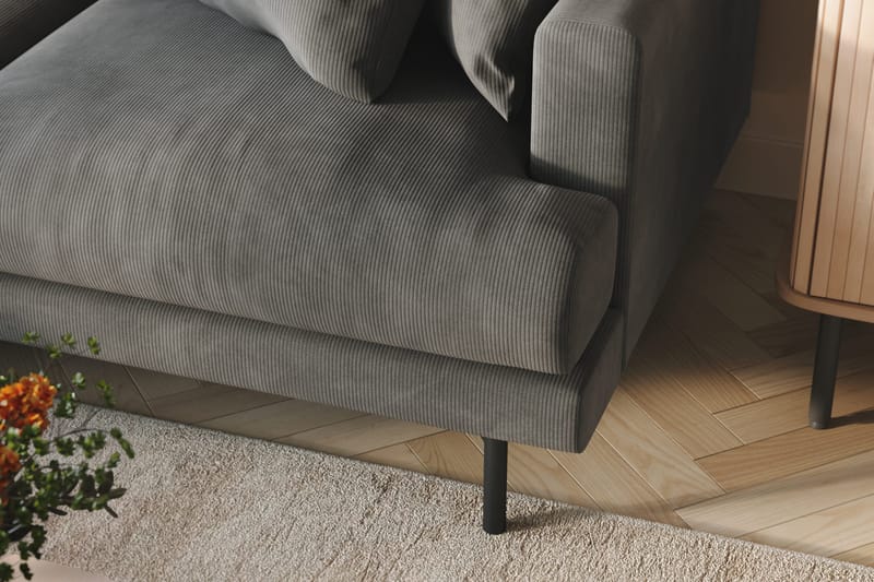 Menard 4-sits Vänstervänd L-formad Divansoffa i Manchester - Grå - Möbler - Soffa - Divansoffa & schäslongsoffa - 4 sits soffa med divan