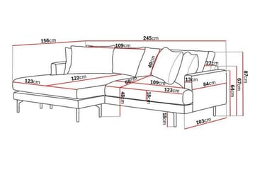 Menard 4-sits Vänstervänd L-formad Divansoffa i Manchester - Grå - Möbler - Soffa - Divansoffa & schäslongsoffa - 4 sits soffa med divan