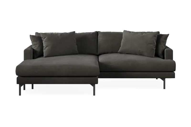 Menard 4-sits Vänstervänd L-formad Divansoffa i Manchester - Mörkgrå - Möbler - Soffa - Divansoffa & schäslongsoffa - 4 sits soffa med divan