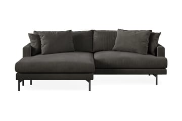 Menard 4-sits Vänstervänd L-formad Divansoffa i Manchester - Mörkgrå - Möbler - Soffa - Divansoffa & schäslongsoffa - 4 sits soffa med divan