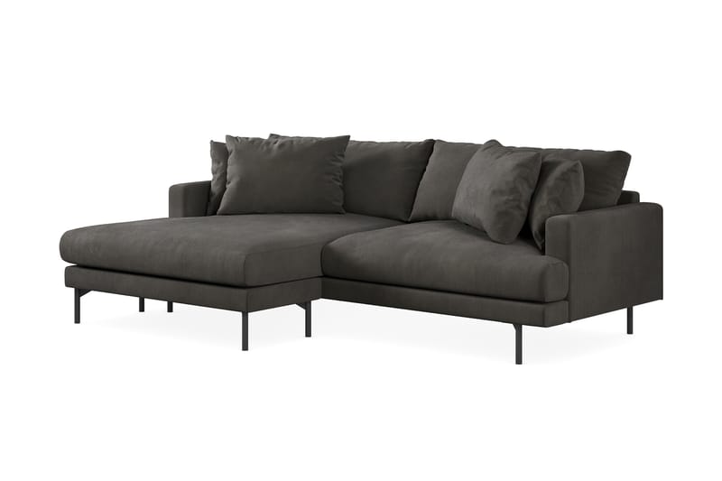 Menard 4-sits Vänstervänd L-formad Divansoffa i Manchester - Mörkgrå - Möbler - Soffa - Divansoffa & schäslongsoffa - 4 sits soffa med divan