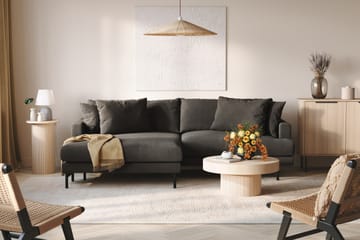 Menard 4-sits Vänstervänd L-formad Divansoffa i Manchester - Mörkgrå - Möbler - Soffa - Divansoffa & schäslongsoffa - 4 sits soffa med divan