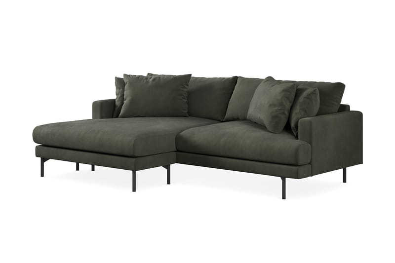 Menard 4-sits Vänstervänd L-formad Divansoffa i Manchester - Mörkgrön - Möbler - Soffa - Divansoffa & schäslongsoffa - 4 sits soffa med divan