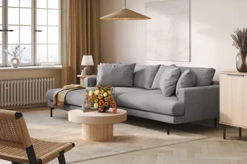 Menard 4-sits Vänstervänd L-formad Divansoffa i Tyg - Grå - Möbler - Soffa - Divansoffa & schäslongsoffa - 4 sits soffa med divan