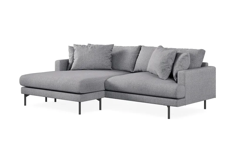 Menard 4-sits Vänstervänd L-formad Divansoffa i Tyg - Grå - Möbler - Soffa - Divansoffa & schäslongsoffa - 4 sits soffa med divan