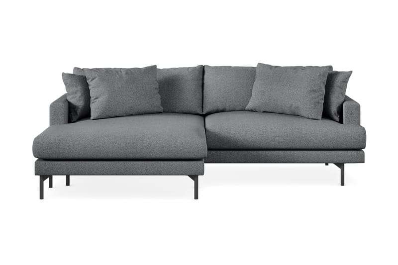 Menard 4-sits Vänstervänd L-formad Divansoffa i Tyg - Mörkgrå - Möbler - Soffa - Divansoffa & schäslongsoffa - 4 sits soffa med divan