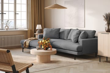 Menard 4-sits Vänstervänd L-formad Divansoffa i Tyg - Mörkgrå - Möbler - Soffa - Divansoffa & schäslongsoffa - 4 sits soffa med divan
