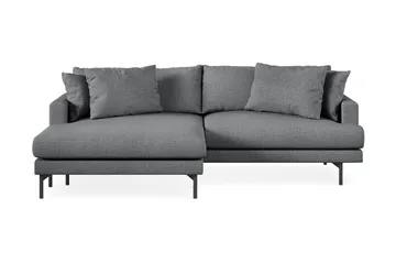 Menard 4-sits Vänstervänd L-formad Divansoffa i Tyg - Mörkgrå - Möbler - Soffa - Divansoffa & schäslongsoffa - 4 sits soffa med divan