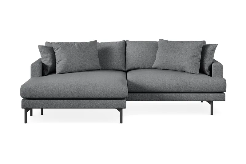 Menard 4-sits Vänstervänd L-formad Divansoffa i Tyg - Mörkgrå - Möbler - Soffa - Divansoffa & schäslongsoffa - 4 sits soffa med divan