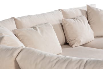 Menard 4-sits Vänstervänd L-formad Schäslongsoffa + Fotpall i Manchester - Beige - Möbler - Soffa - Divansoffa & schäslongsoffa - 3 sits soffa med divan